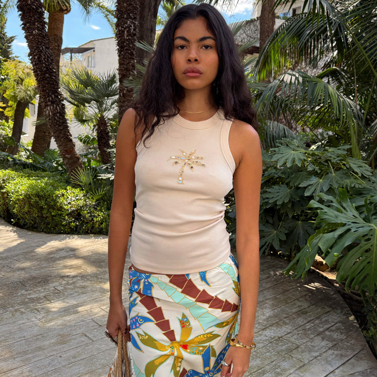 Beaded Palm Rib Tank Top、mySite、solidvoid