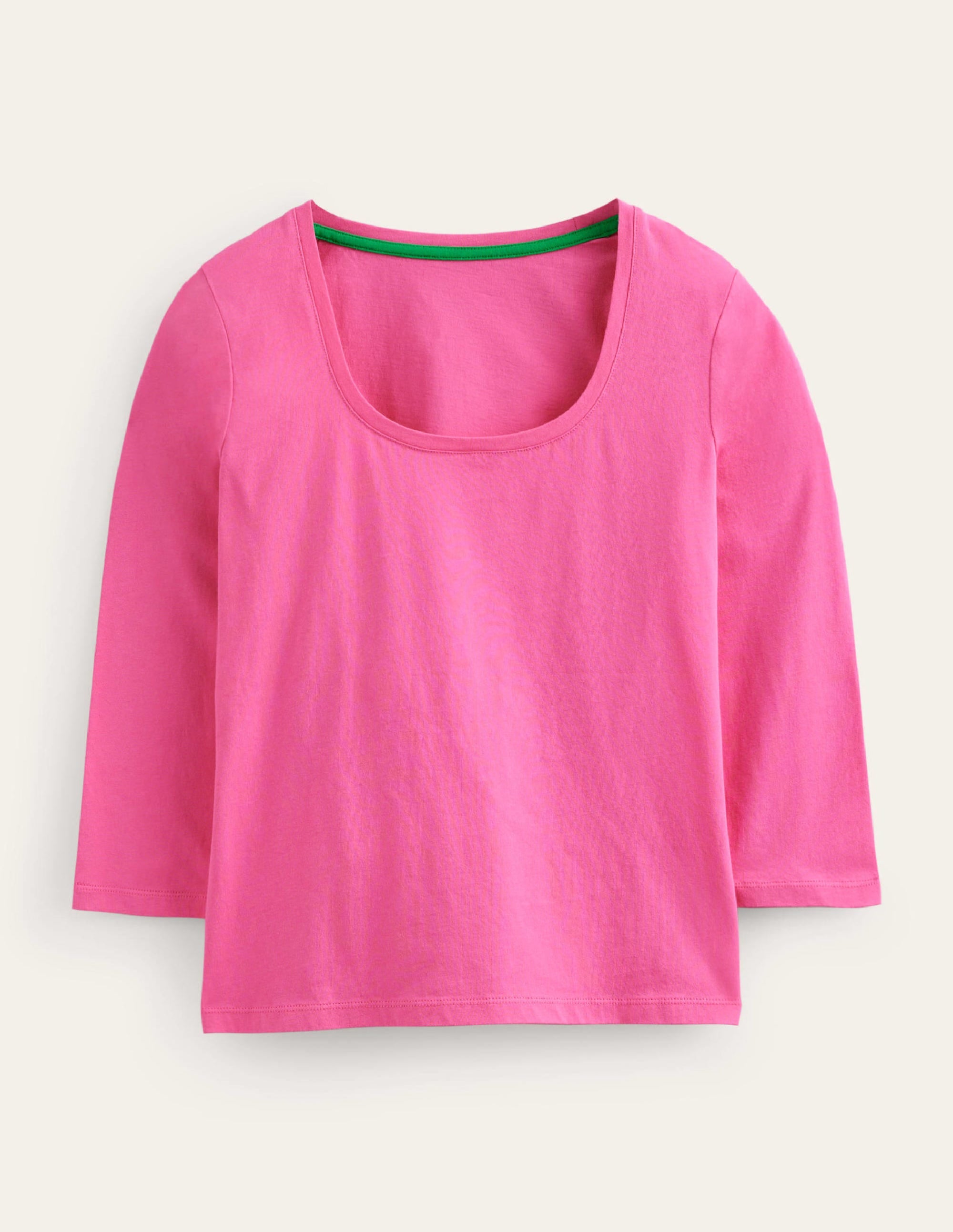  3/4 Sleeve Scoop Neck Top-Pink、mySite、ashleygrahame