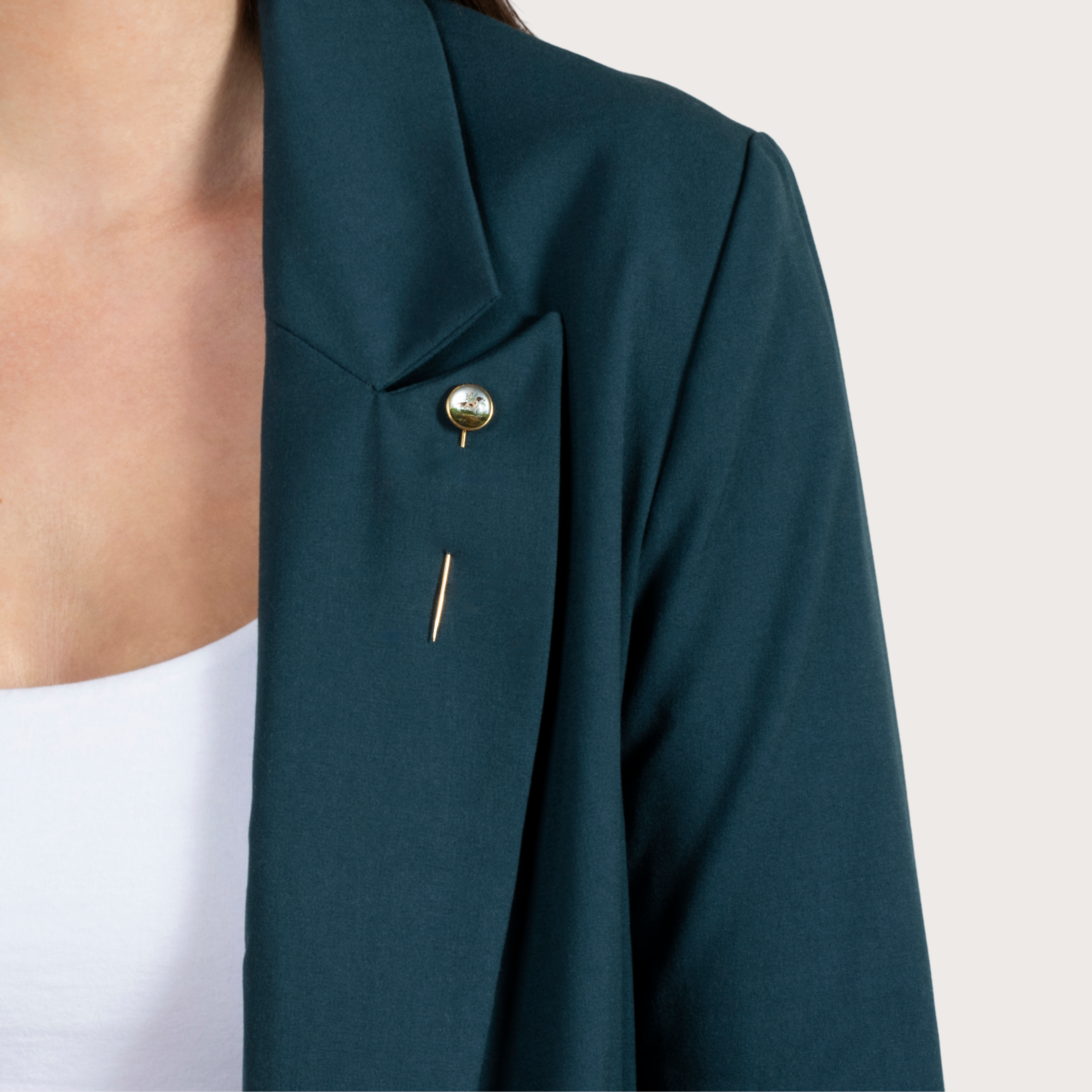 Antique French 18k Yellow Gold Essex Crystal German Longhaired Pointer Stick Pin、mySite、hinf8tx79