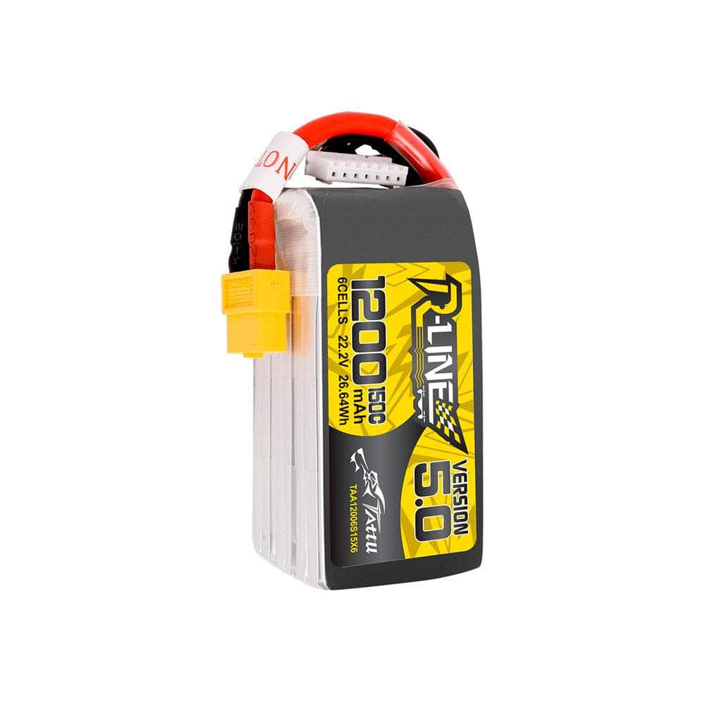  Tattu R-Line Version 5.0 22.2V 6S 1200mAh 150C LiPo Battery - XT60、mySite、merchandisen