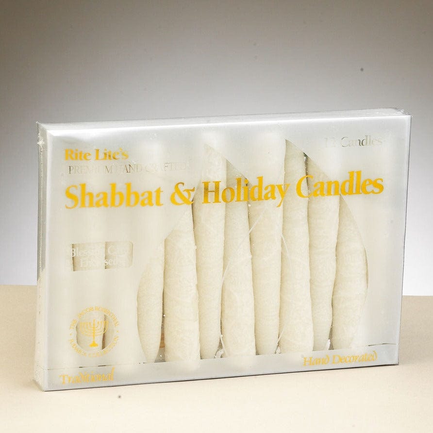 Premium White Frosted Shabbat Candles、mySite、topwebapps