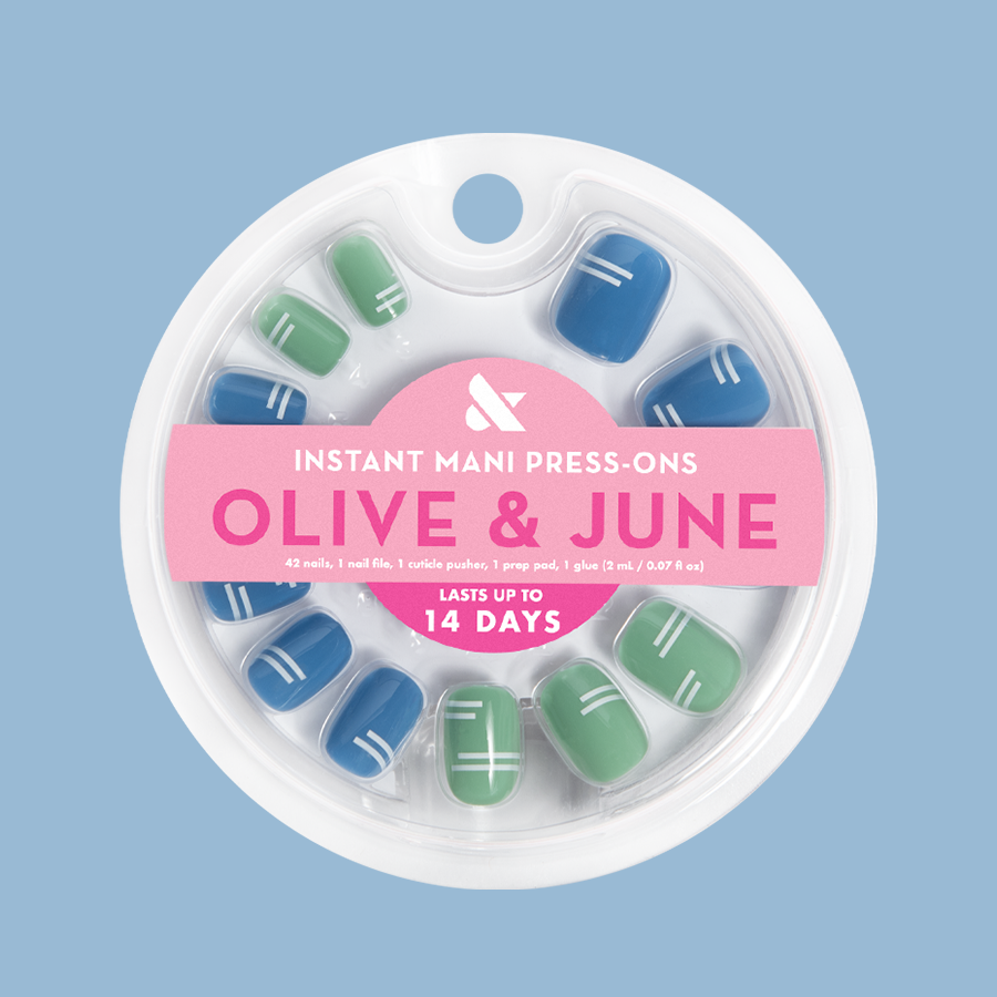 Sporty Stripes - Press-On | Extra Short | Squoval、mySite、solidvoid