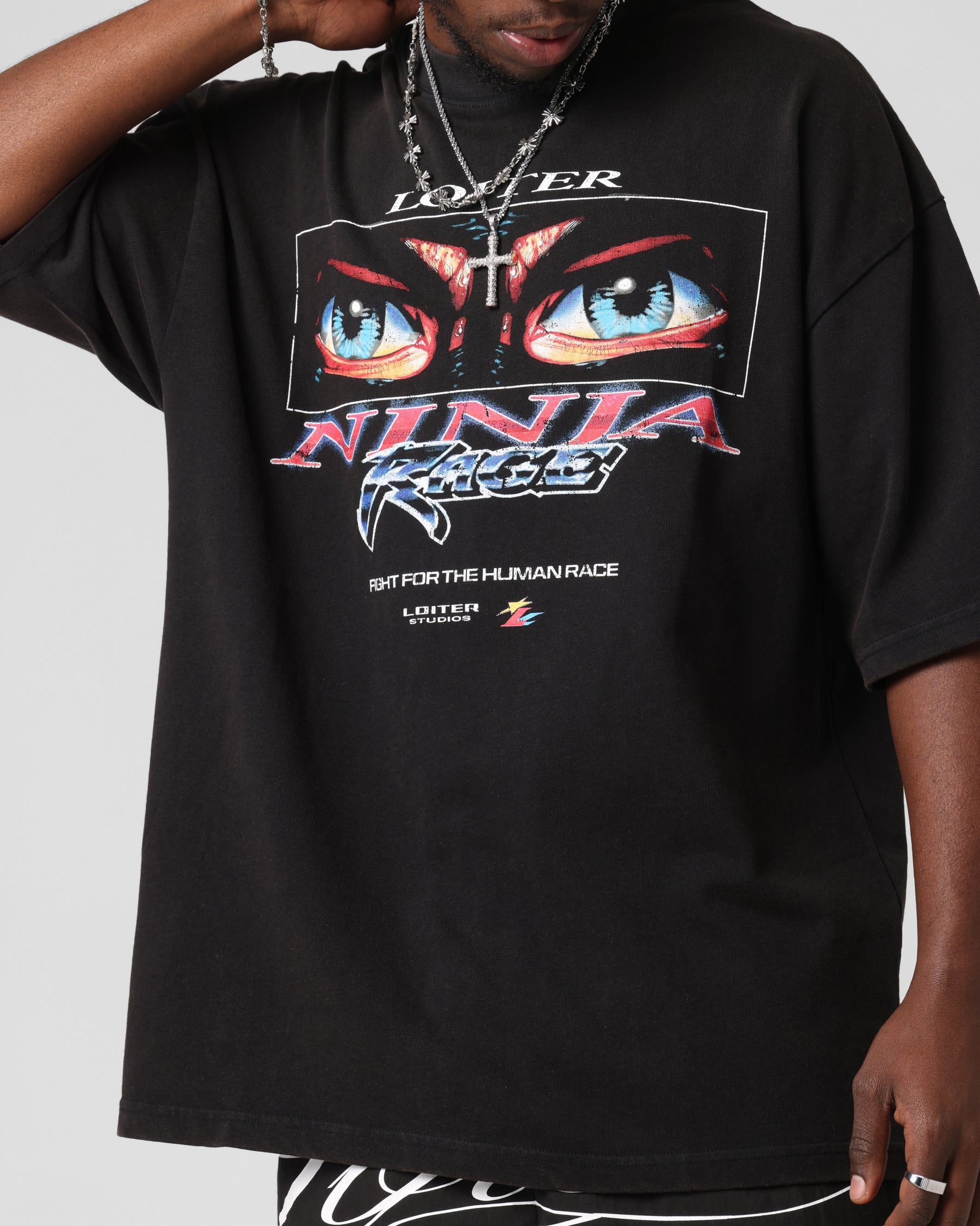 Loiter Ninja Vintage T-Shirt Vintage Black、mySite、zt4zffjzw