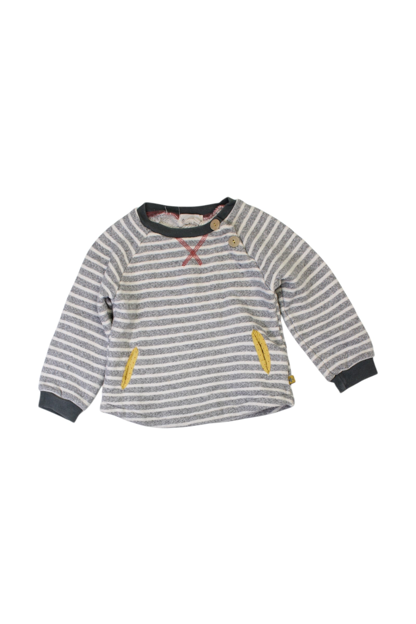 Ars猫ne Et Les Pipelettes Buttoned Striped Sweatshirt 12-18M、mySite、g9winljtr