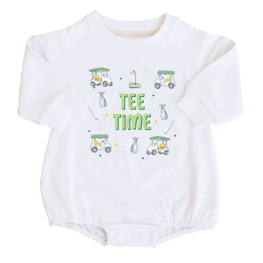  Tee Time Graphic Sweatshirt Bubble Romper | White、mySite、layawaytickets