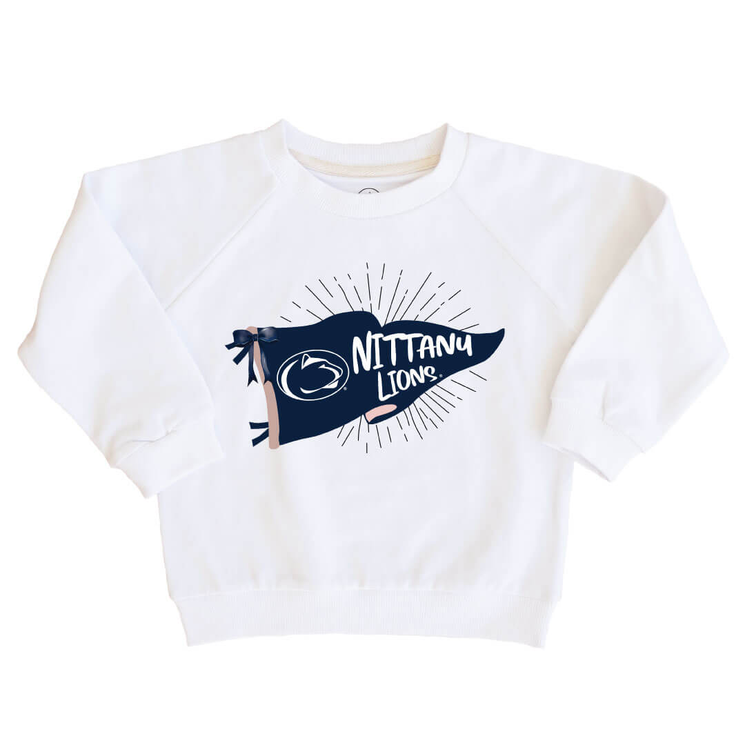  The Pennsylvania State University | Footballs & Bows Kids Graphic Sweatshirts、mySite、layawaytickets