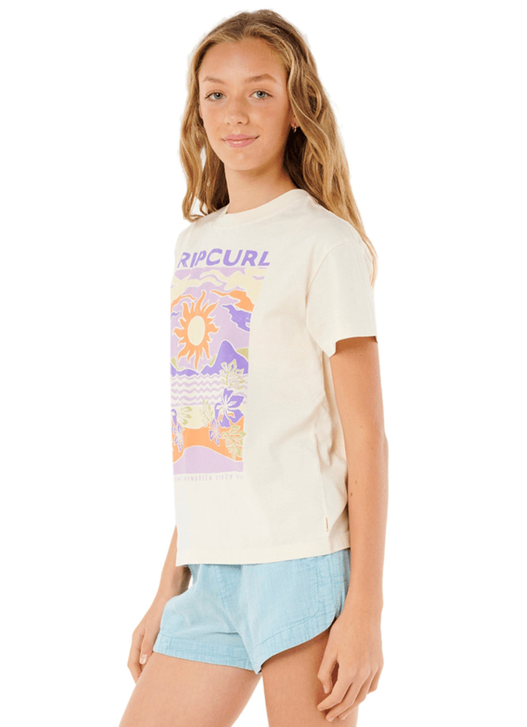 Rip Curl Girls' Dune Dancer Relaxed Tee (Big Kid)、mySite、noshort