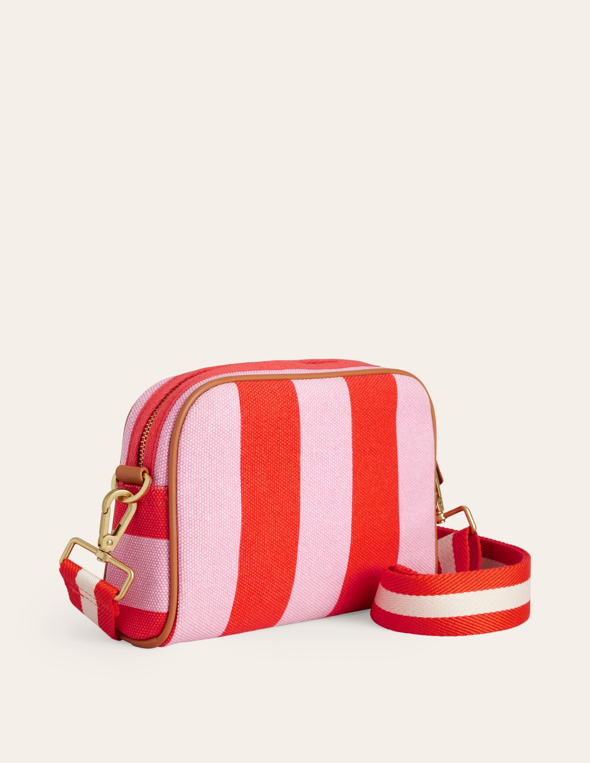  Canvas Cross-Body Bag-Pink Stripe、mySite、ashleygrahame