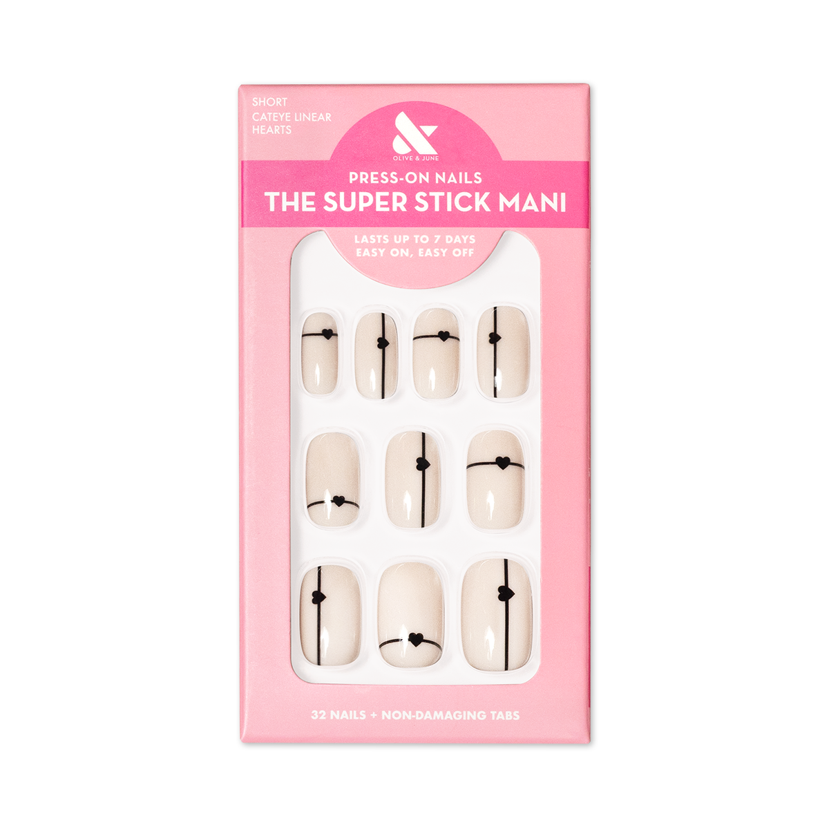 Linear Hearts Tab Press-Ons - Loyalty Reward、mySite、solidvoid