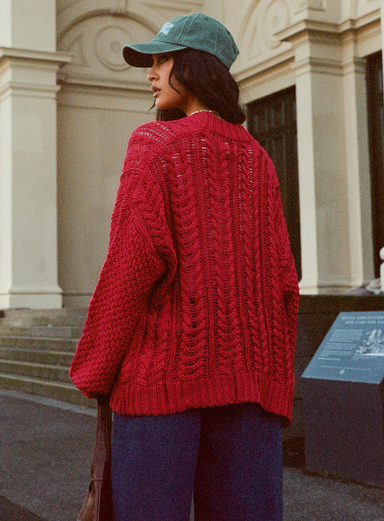Abner Cable Cardigan Red、mySite、solidvoid