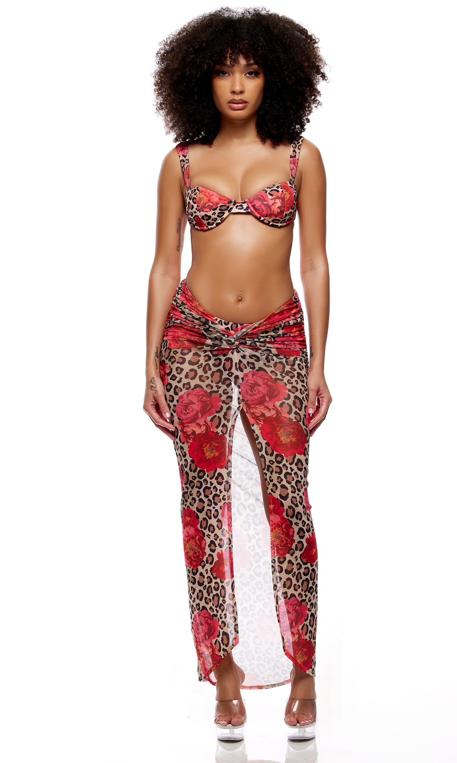 Calabria Mesh Pool Maxi Skirt - Cheetah Coral、mySite、bengalsvssteelers