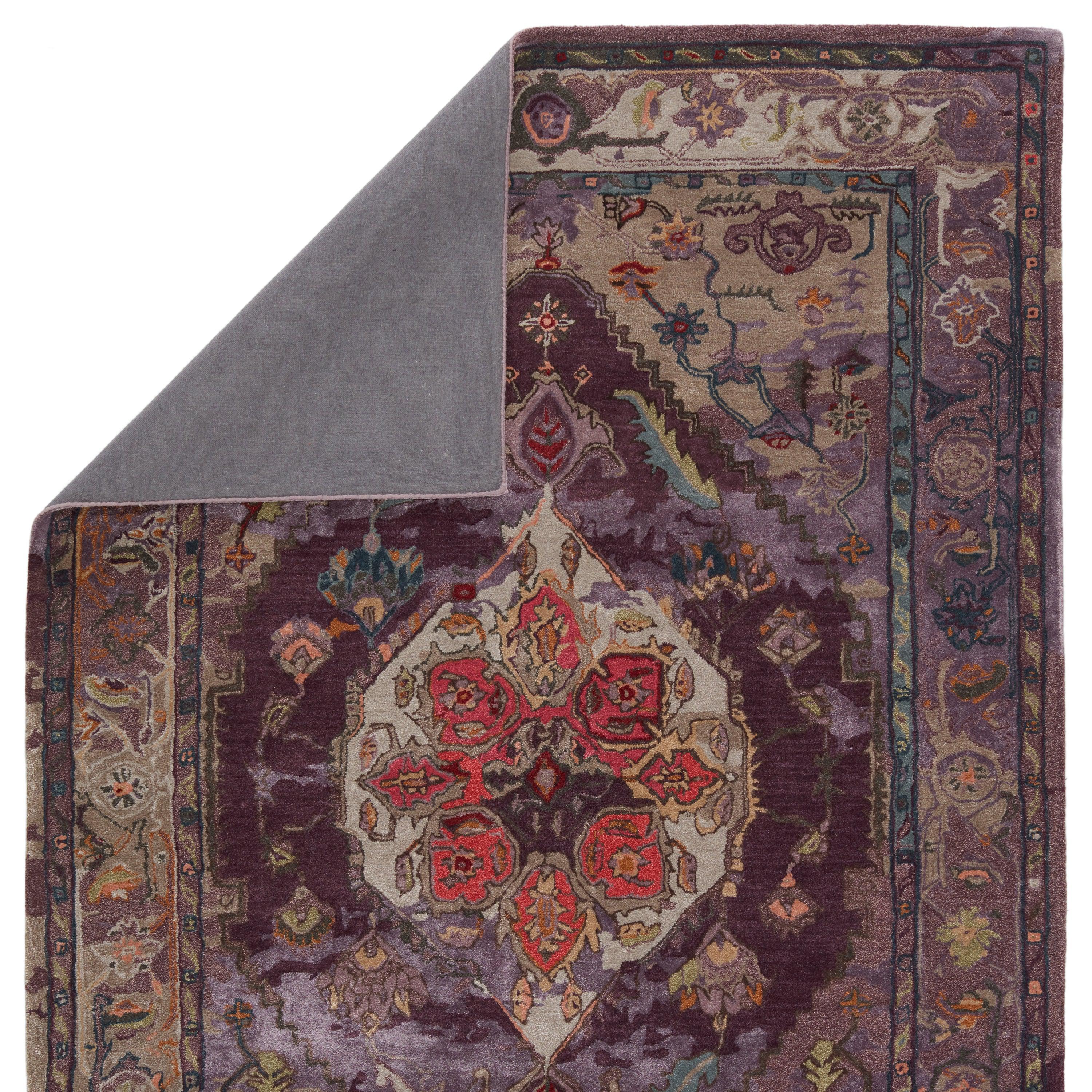 Raisa Handmade Medallion Purple Gray Area Rug、mySite、gigharbornorthrealestate
