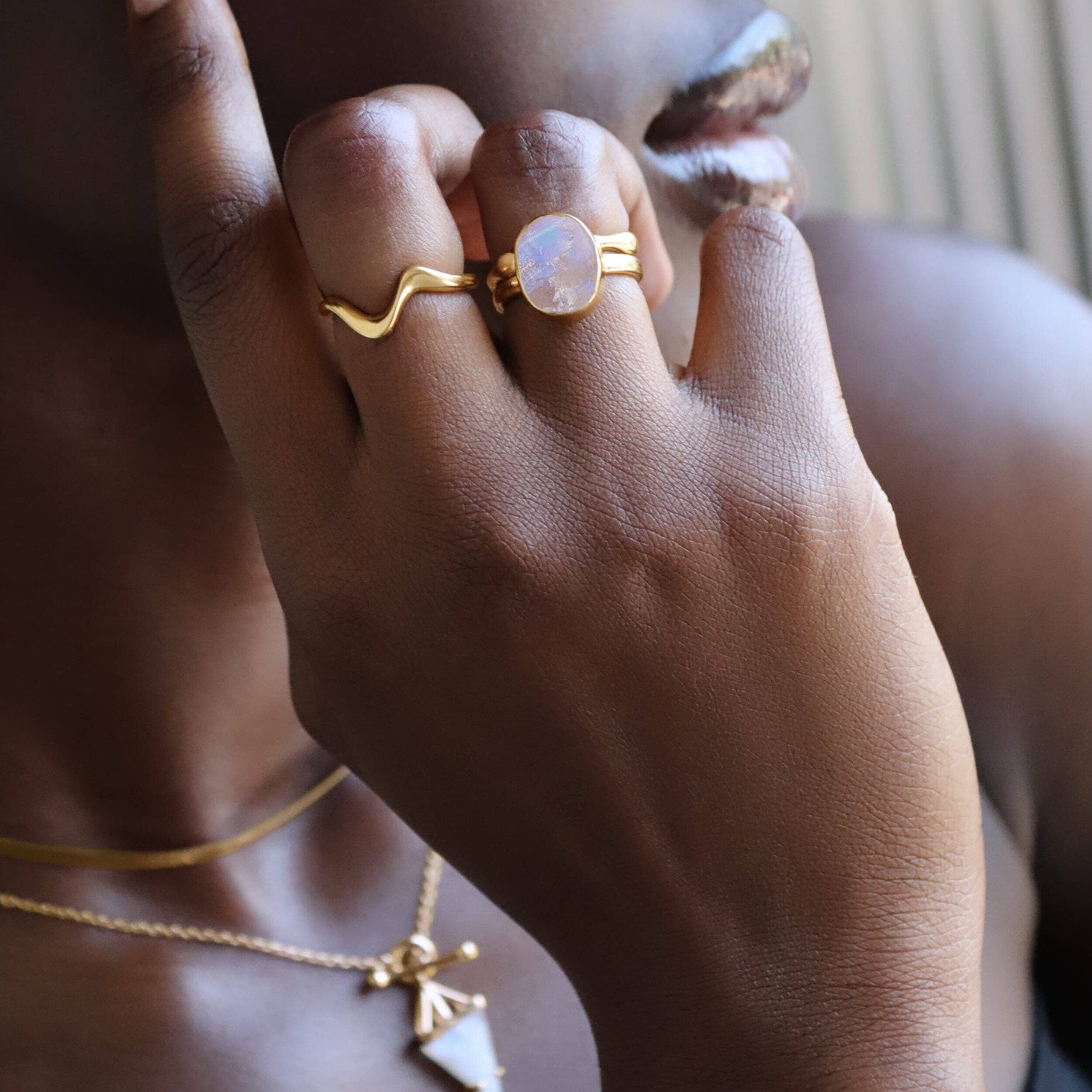 Raw Crystal Ring - Enfolded Moonstone、mySite、hinf8tx79