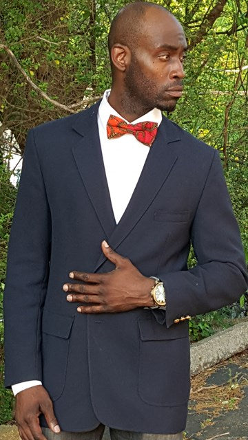 Red and Orange African Print Bow Tie-DP3823BT、mySite、solidvoid