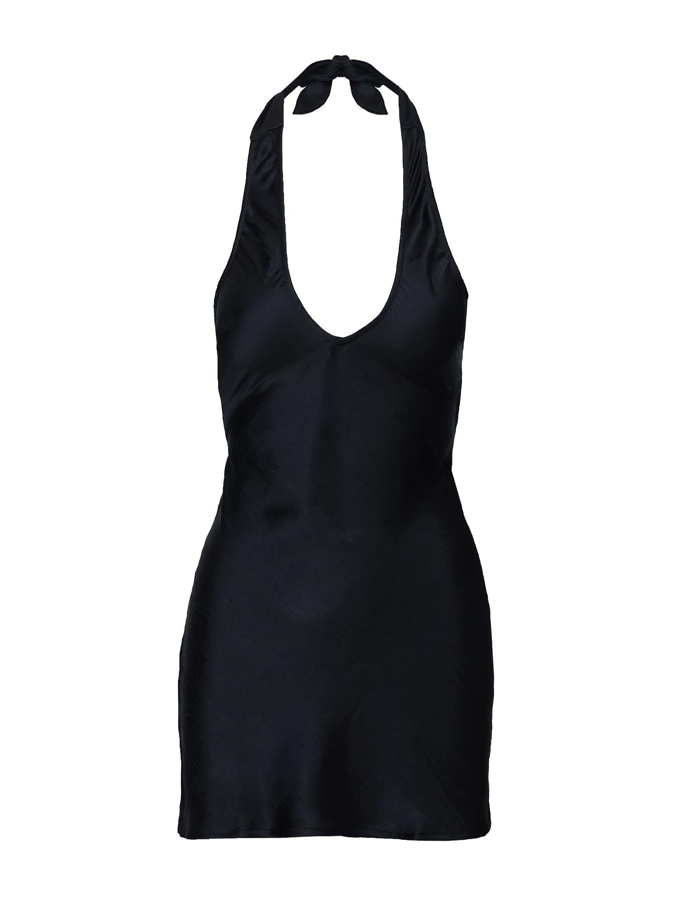 Mysteria Halter Mini Dress Black、mySite、solidvoid