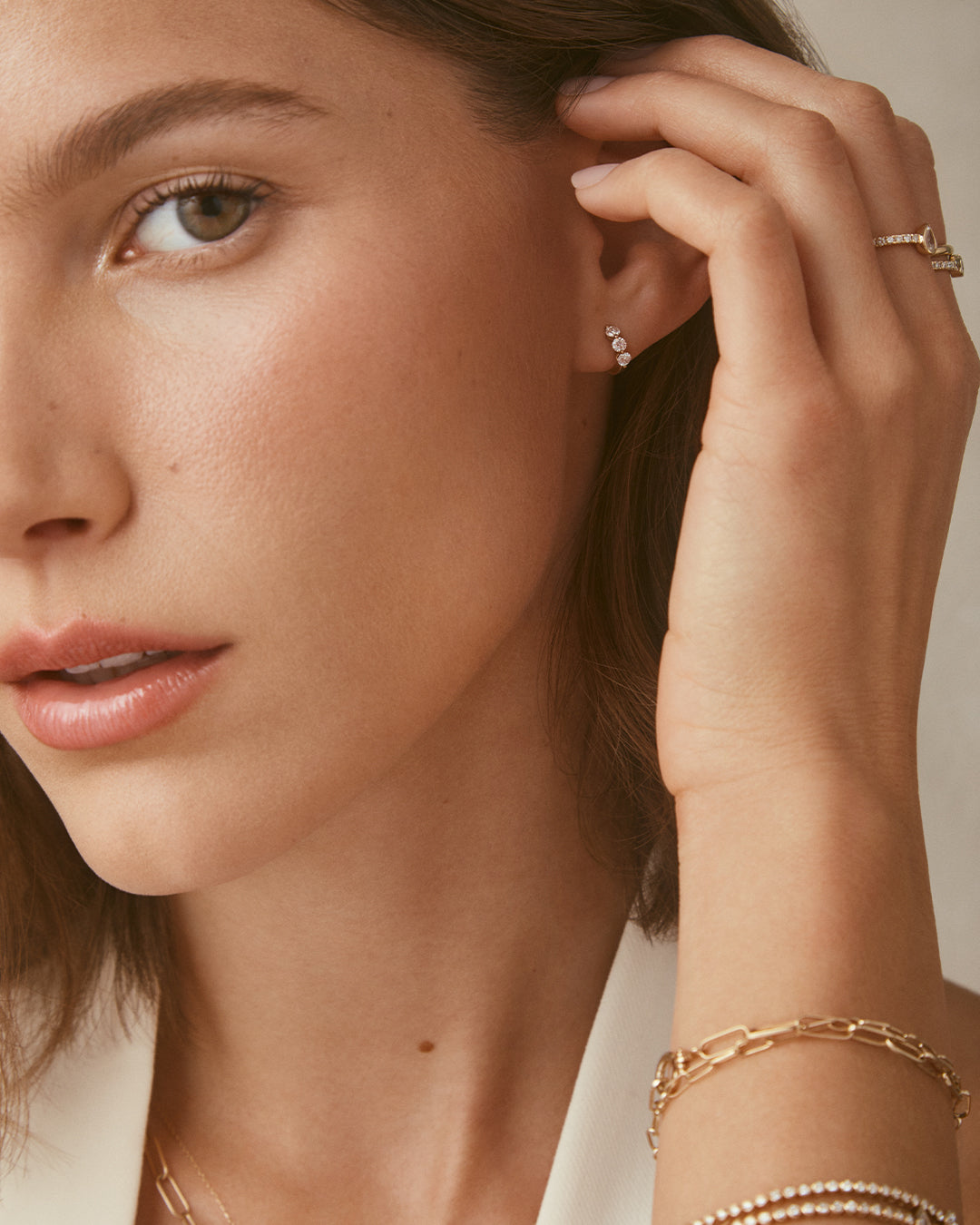 Lab Grown Diamond Halo Trio Huggies、mySite、hinf8tx79