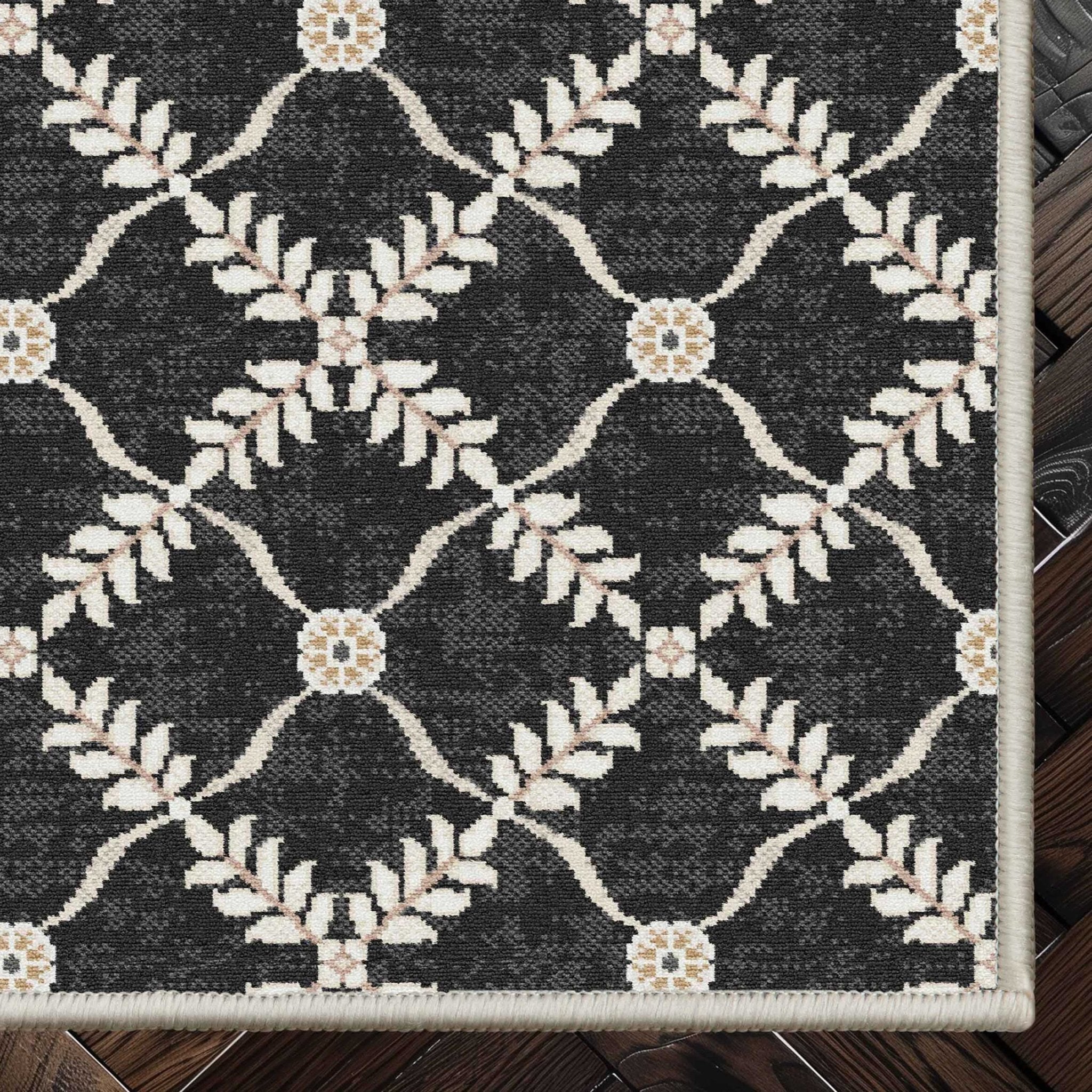 Aldwyn Custom Rug - Traditional Lattice Pattern, Easy Clean, Low Pile, Personalized Sizes、mySite、gigharbornorthrealestate
