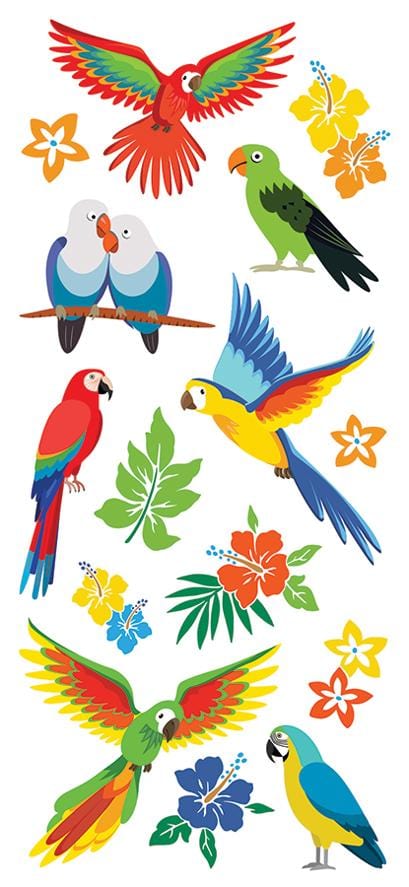  Puffy Stickers - Tropical Birds、mySite、ghnorth