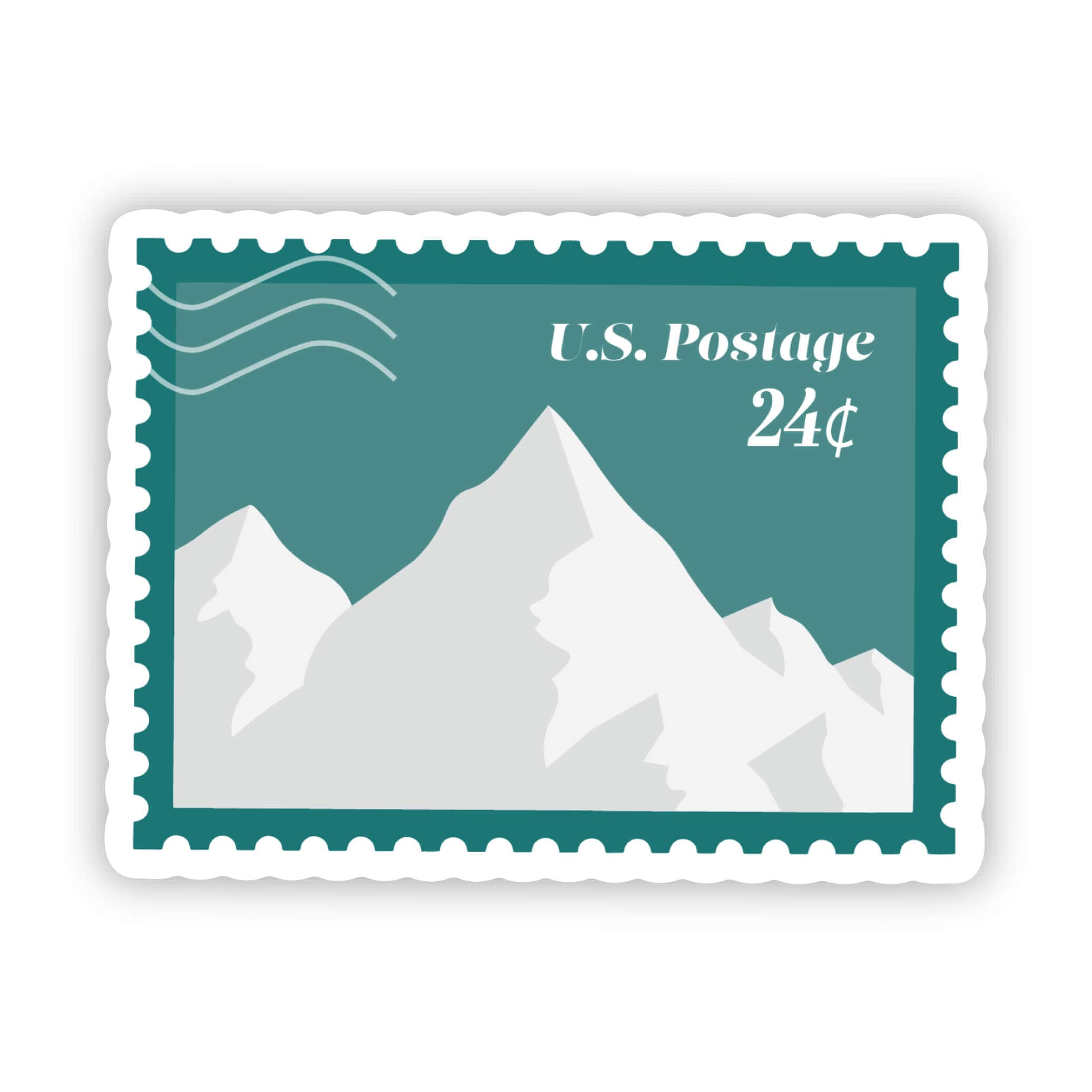  Mountain US Postage Stamp Sticker、mySite、elrpsem3k