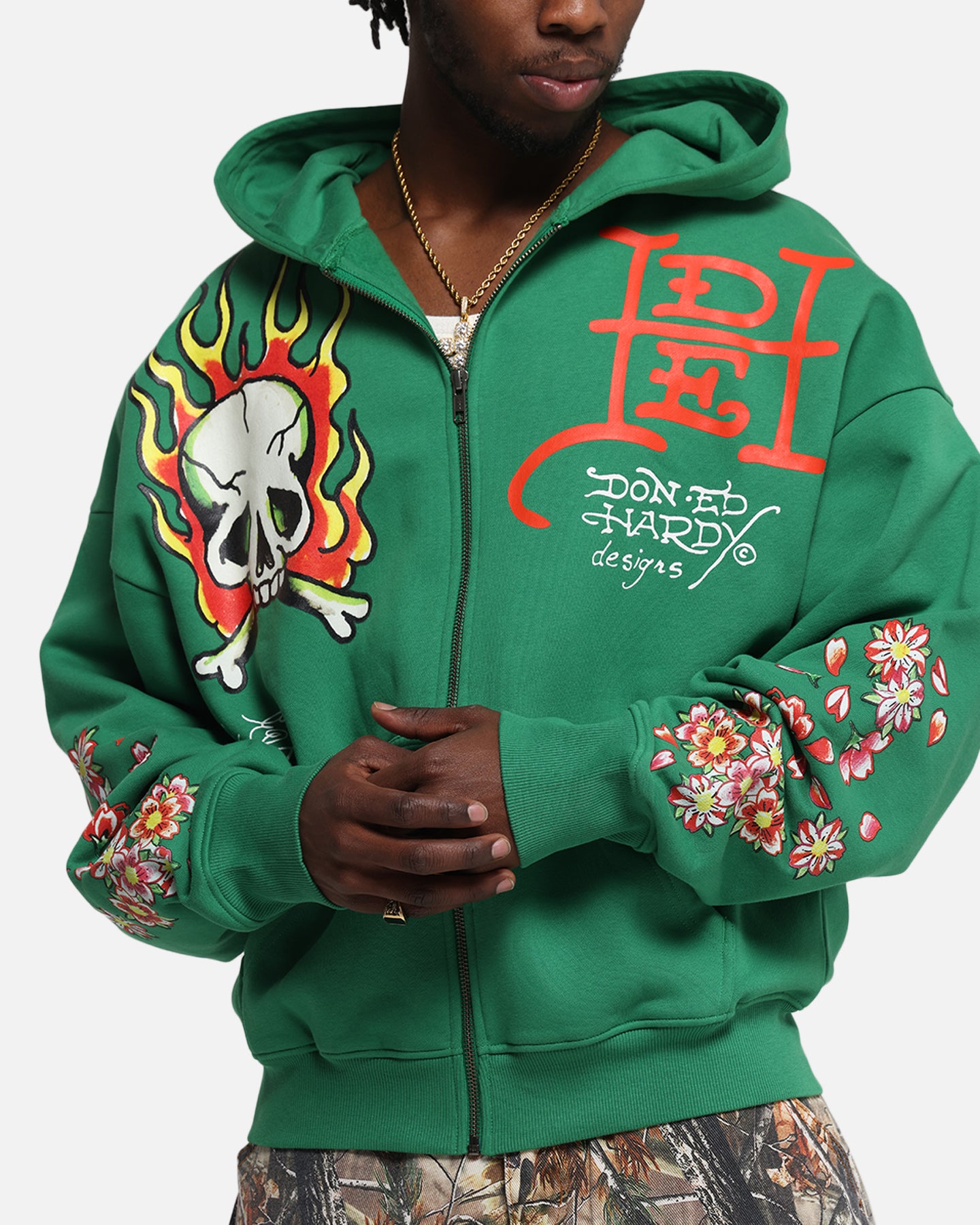 Ed Hardy Love Kills Slowly Zip Hoodie Green、mySite、zt4zffjzw