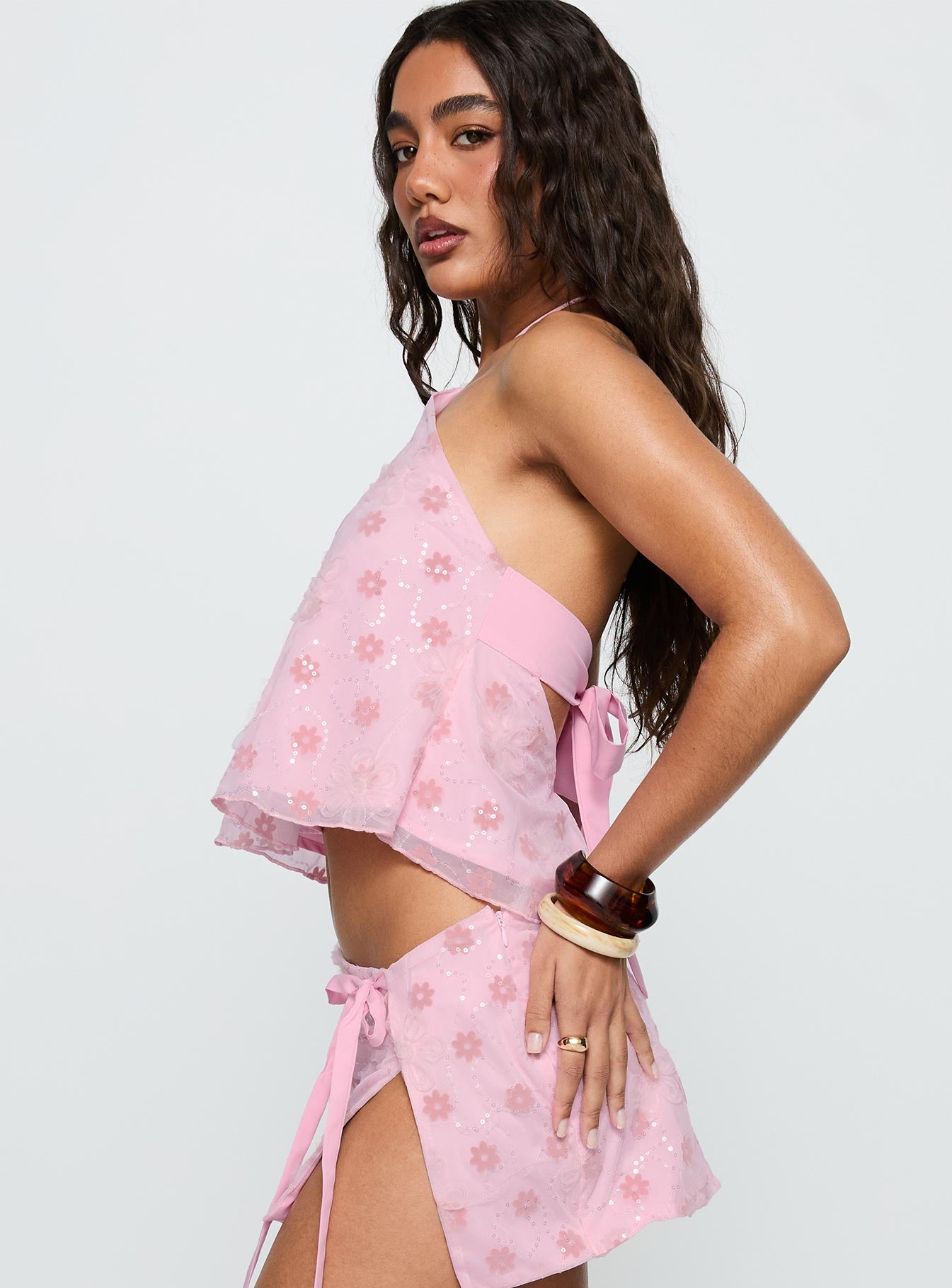 Remembering Tie Back Top Pink、mySite、solidvoid