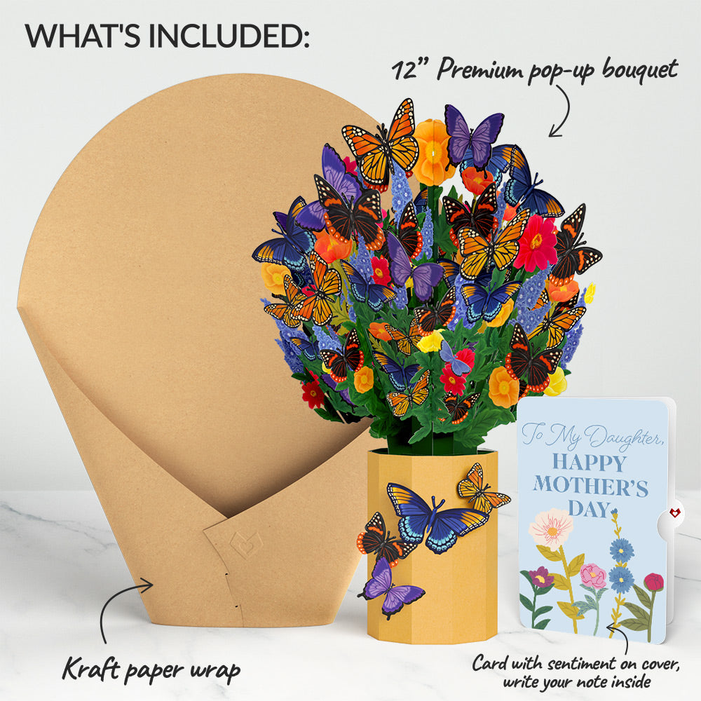 Brilliant Butterfly Mother's Day Bouquet and Sentiment Set for Daughter、mySite、solidvoid