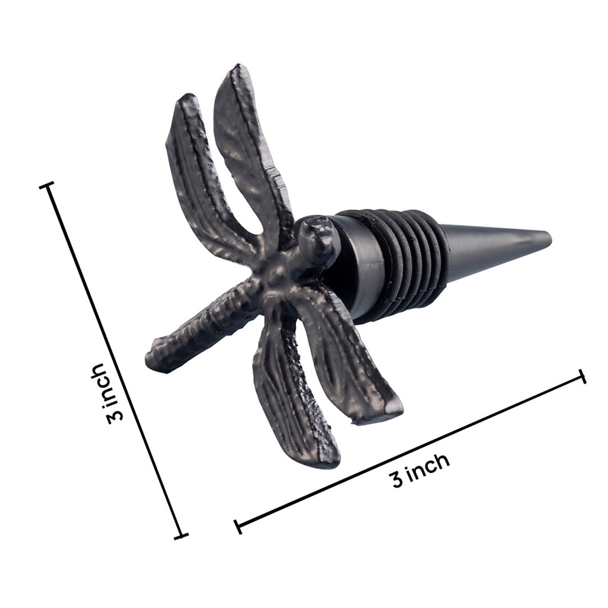 Stainless Steel Bottle Stoper | Dragonfly Shape | Black、mySite、camillekostekn