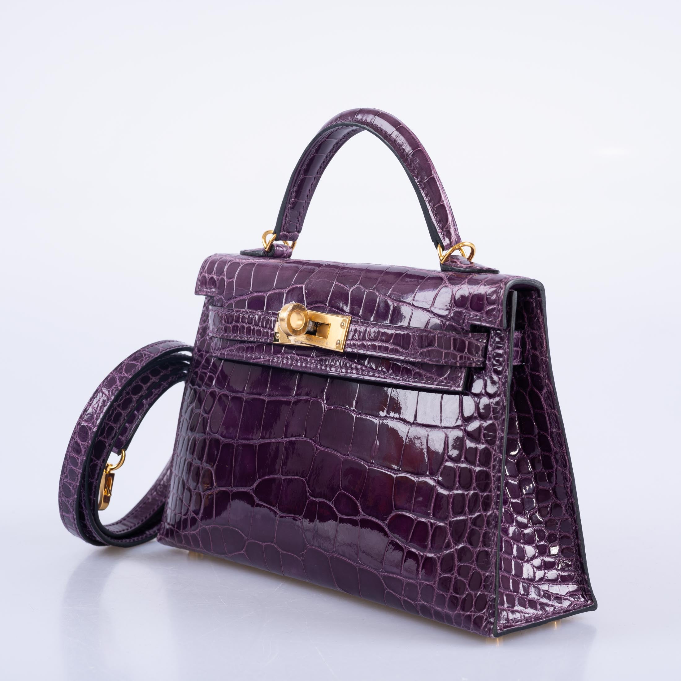 Hermès Mini Kelly 20 Cassis Shiny Alligator Gold Hardware、mySite、garminoutage.com