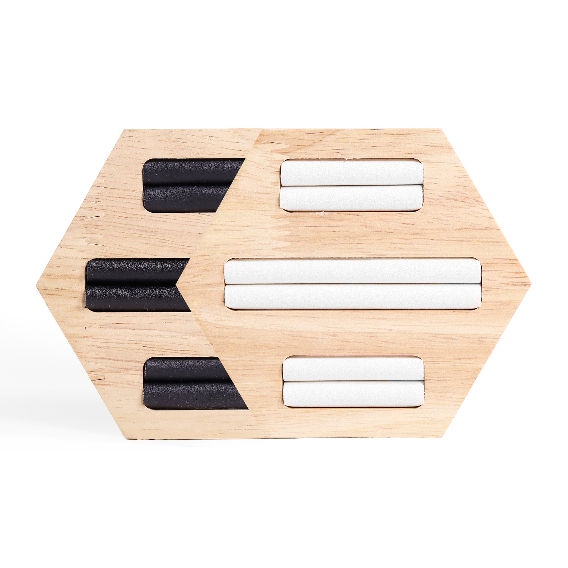 Natural Wood & Leather Hexagon Ring Display / DSP0021、mySite、dreamappss