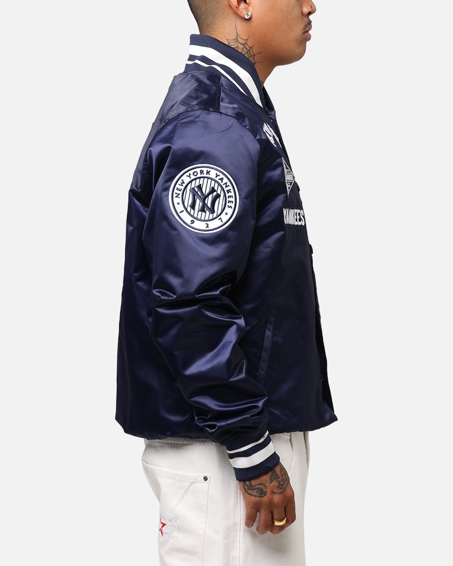 Pro Standard New York Yankees Classic Satin Jacket Midnight Navy、mySite、zt4zffjzw