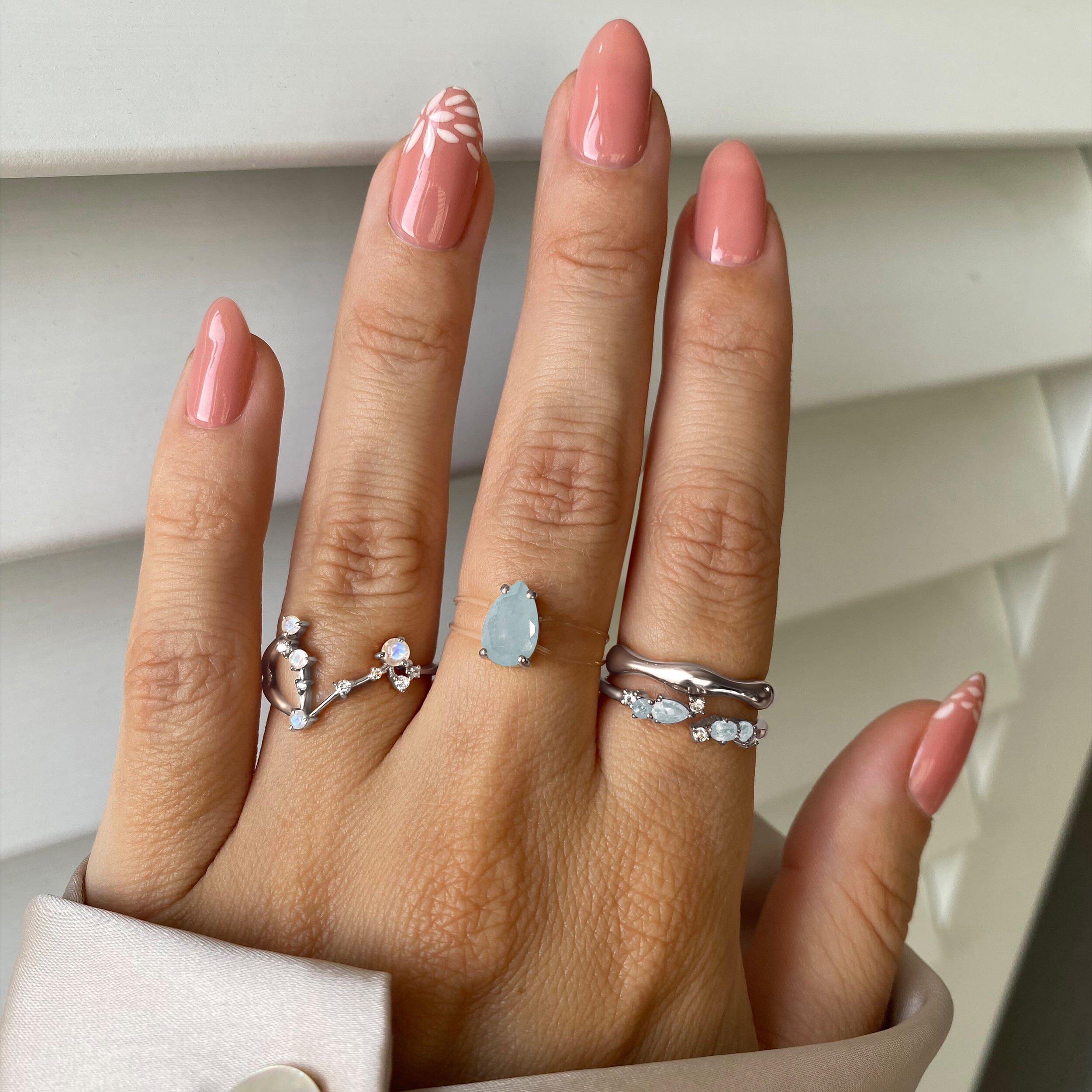 Moonstone Ring - Pisces Zodiac Constellation、mySite、hinf8tx79