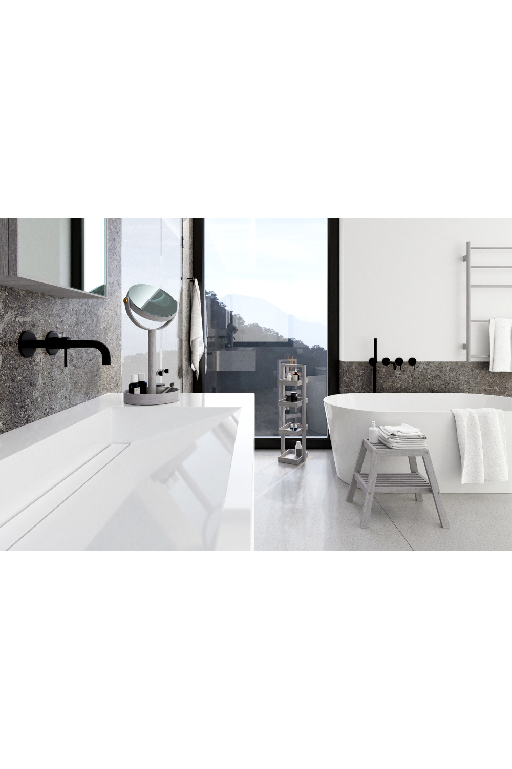 Oak Double Face Mirror with Storage Tray | Wireworks Close-up、mySite、neckold