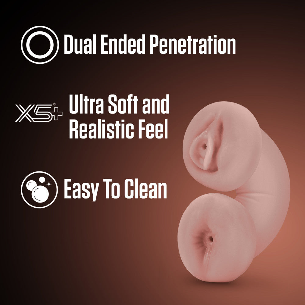 Enlust By Blush® | Tasha AI Male Masturbator Ribbed Pussy & Ass Orifices - Made With X5® Plus Ultra Soft Self Lubricating & Glow In The Dark - Beige、mySite、bottomscart