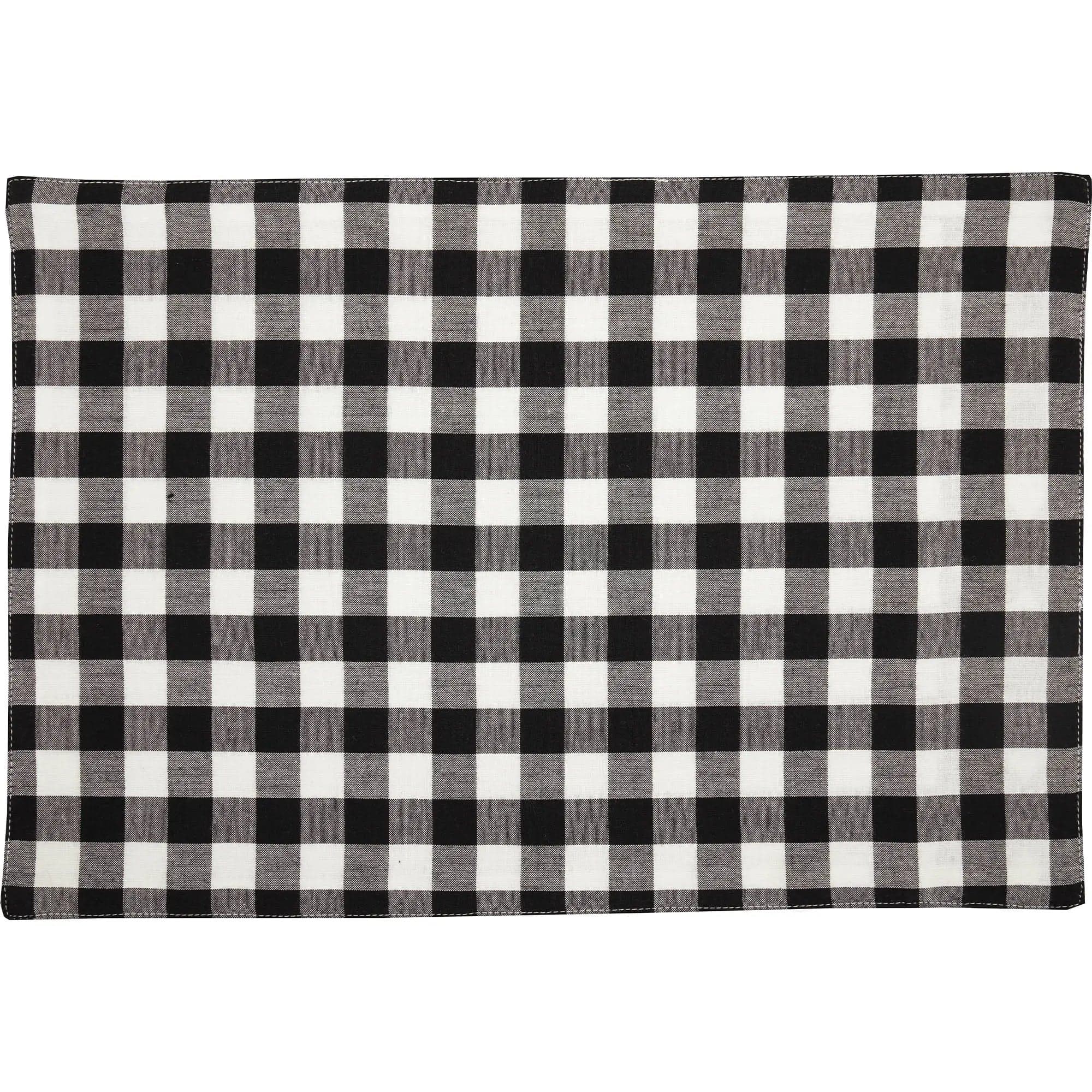 Vintage Check Black and White Table Runners and Placemats、mySite、g9winljtr