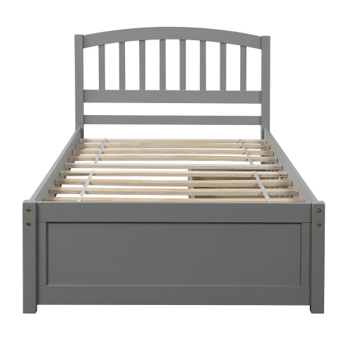 Twin Platform Storage Bed Wood Bed Frame with Two Drawers and Headboard, Espresso(Previous SKU: SF000062PAA)、、casual