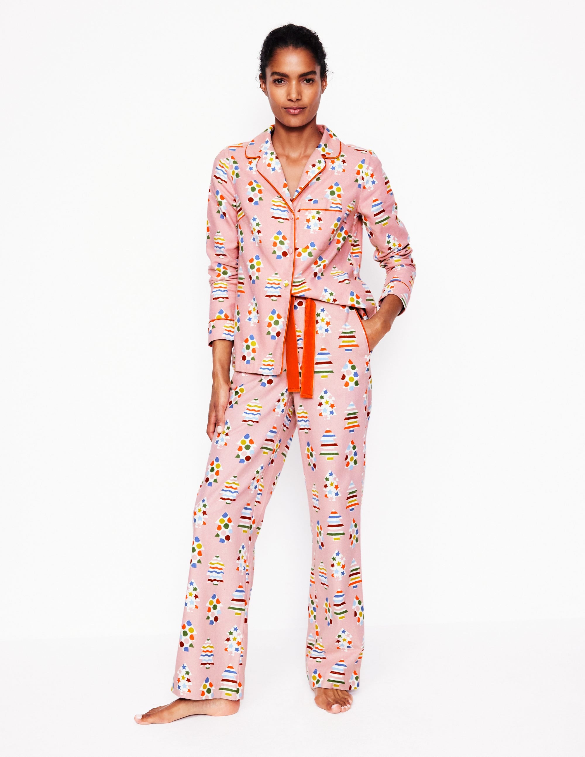  Brushed Cotton Pajama Pants-Quartz, Christmas Trees、mySite、ashleygrahame