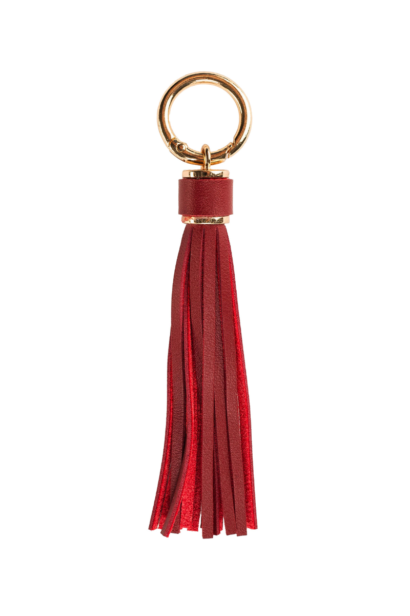XL Leather Tassel Bag Charm - Maroon、mySite、hinf8tx79