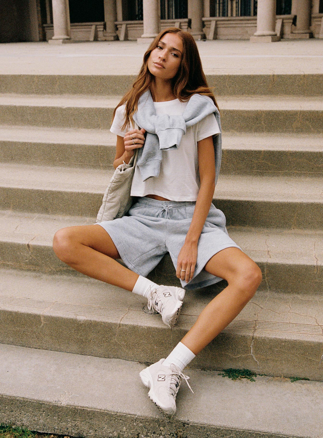 Dream Fleece Longline Shorts Grey Marle、mySite、solidvoid