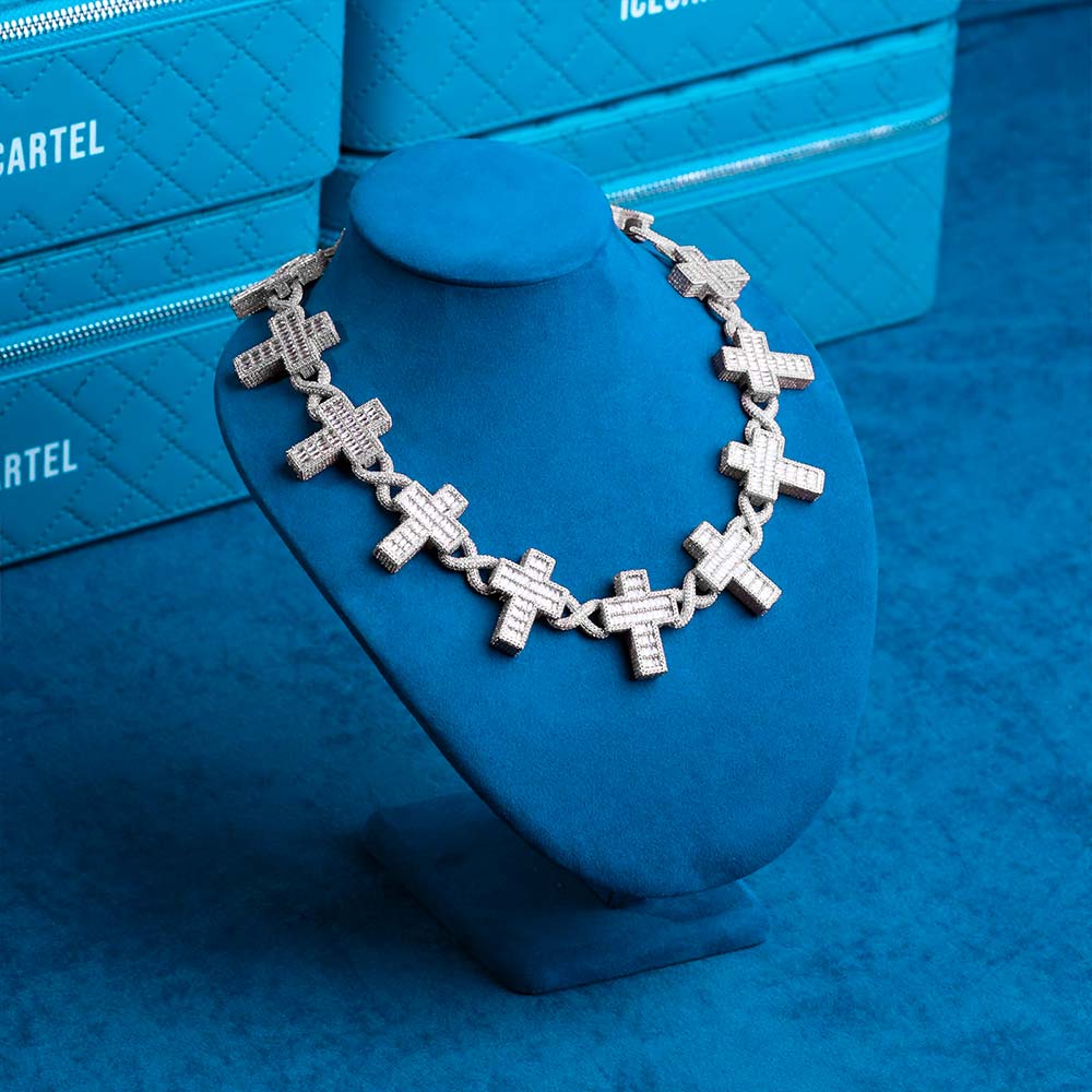 30MM Moissanite Cross Infinity Link Chain 14K Gold、mySite、hinf8tx79