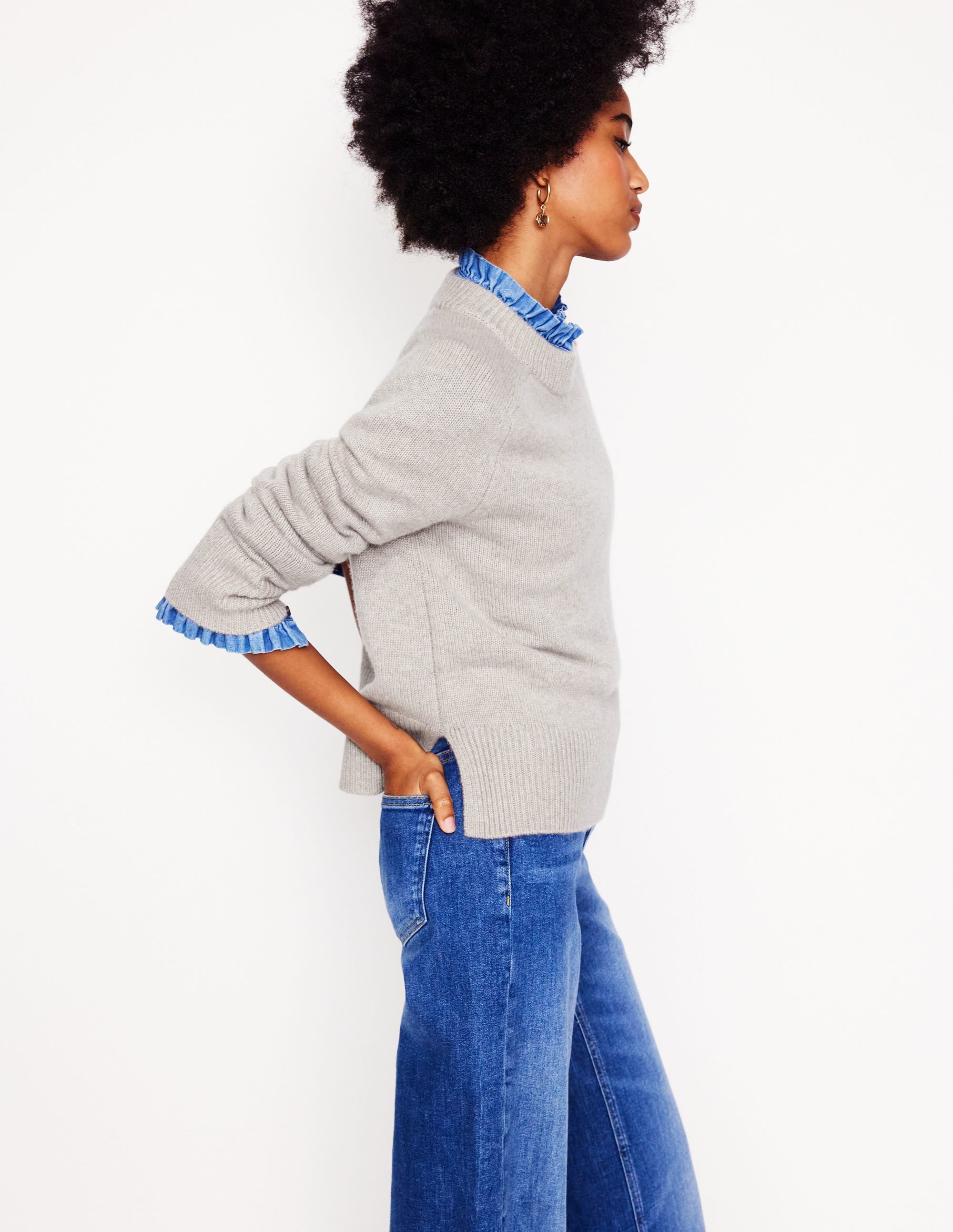  Wide Sleeve Cashmere Jumper-Mink Melange、mySite、ashleygrahame