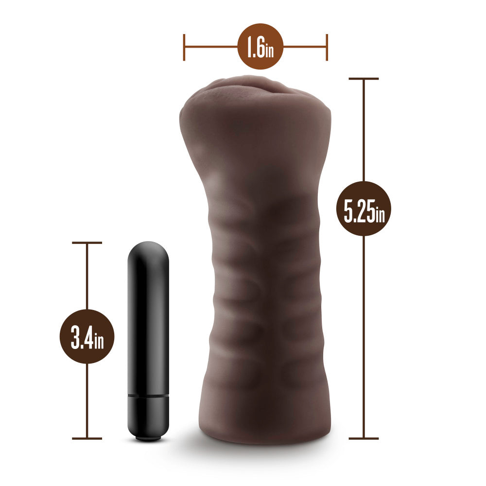 Hot Chocolate By Blush® | Alexis Realistic Chocolate Vibrating Body Part Vagina Masturbator、mySite、bottomscart