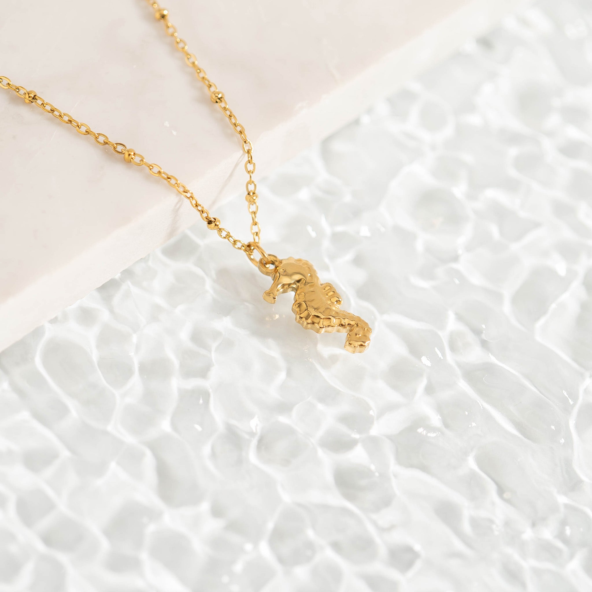 18K Gold PVD Stainless Steel Seahorse Charm / PDL0096、mySite、dreamappss