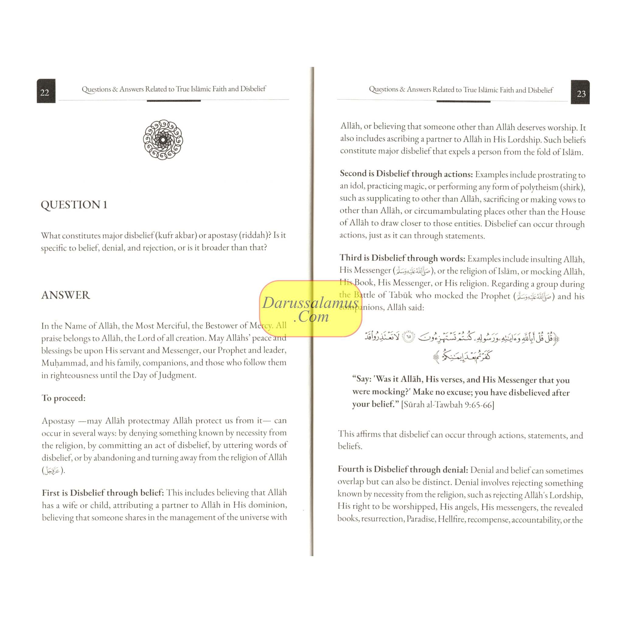 Questions & Answers related to True Islamic Faith and Disbelief、mySite、topwebapps