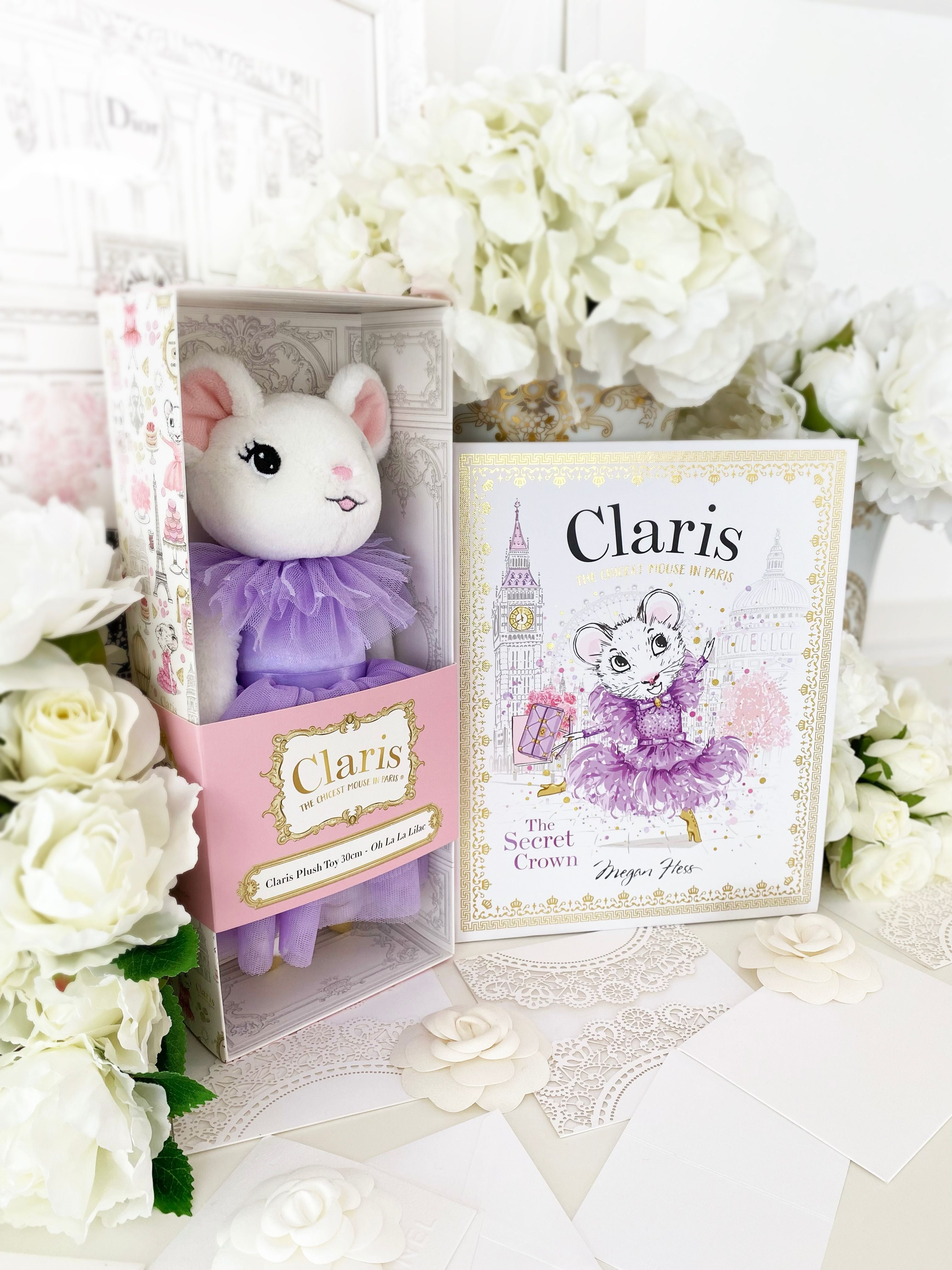 Claris The Mouse: The Secret Crown & Oh La La Lilac Plush Book Bundle、mySite、g9winljtr