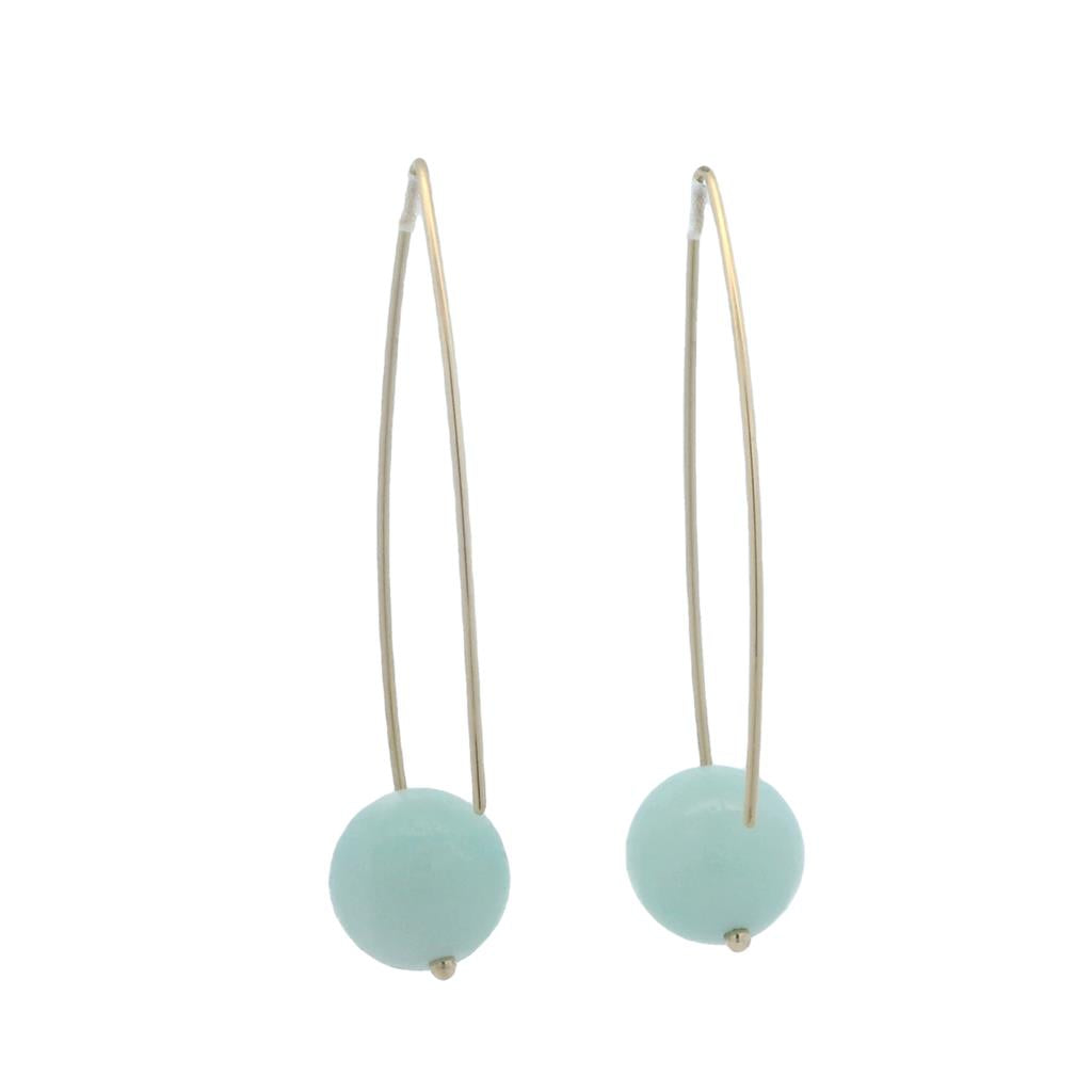 Estate 14K Yellow Gold Chrysoprase Bead Drop Earrings、mySite、botmansion