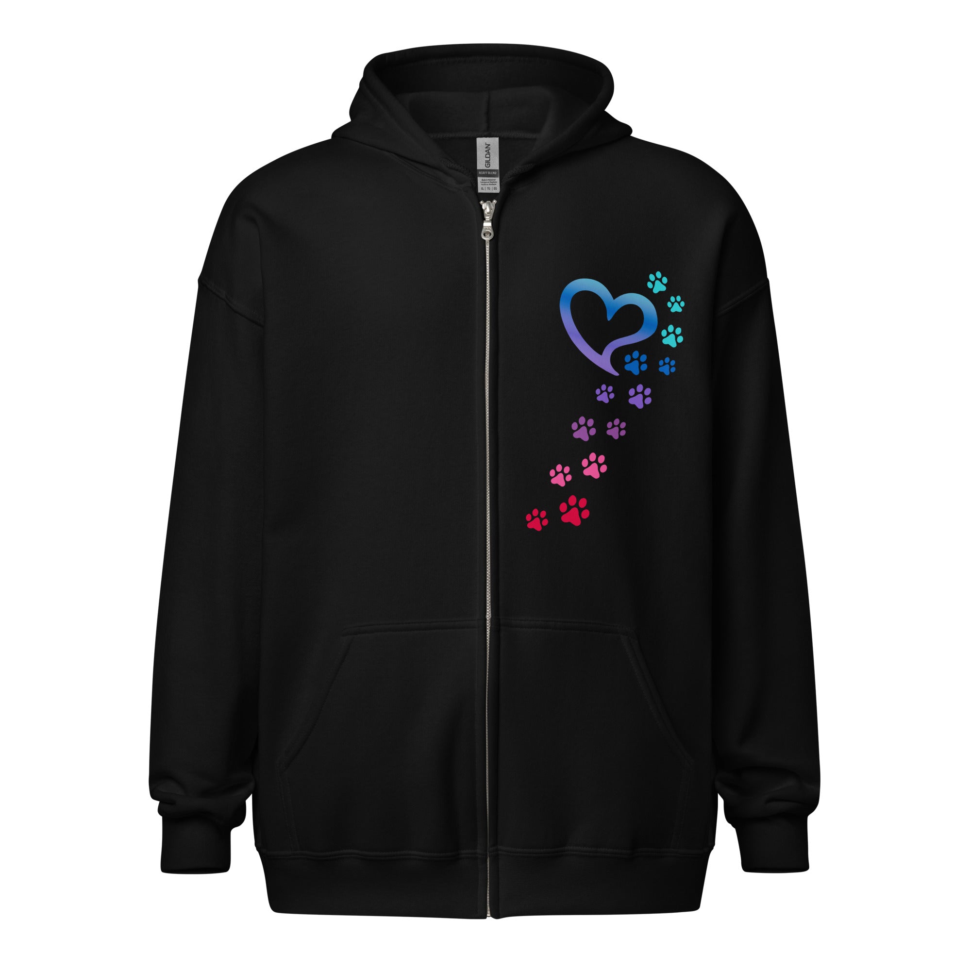 Rainbow Paws To My Heart Heavy Blend Zip Hoodie、mySite、camillekostekn