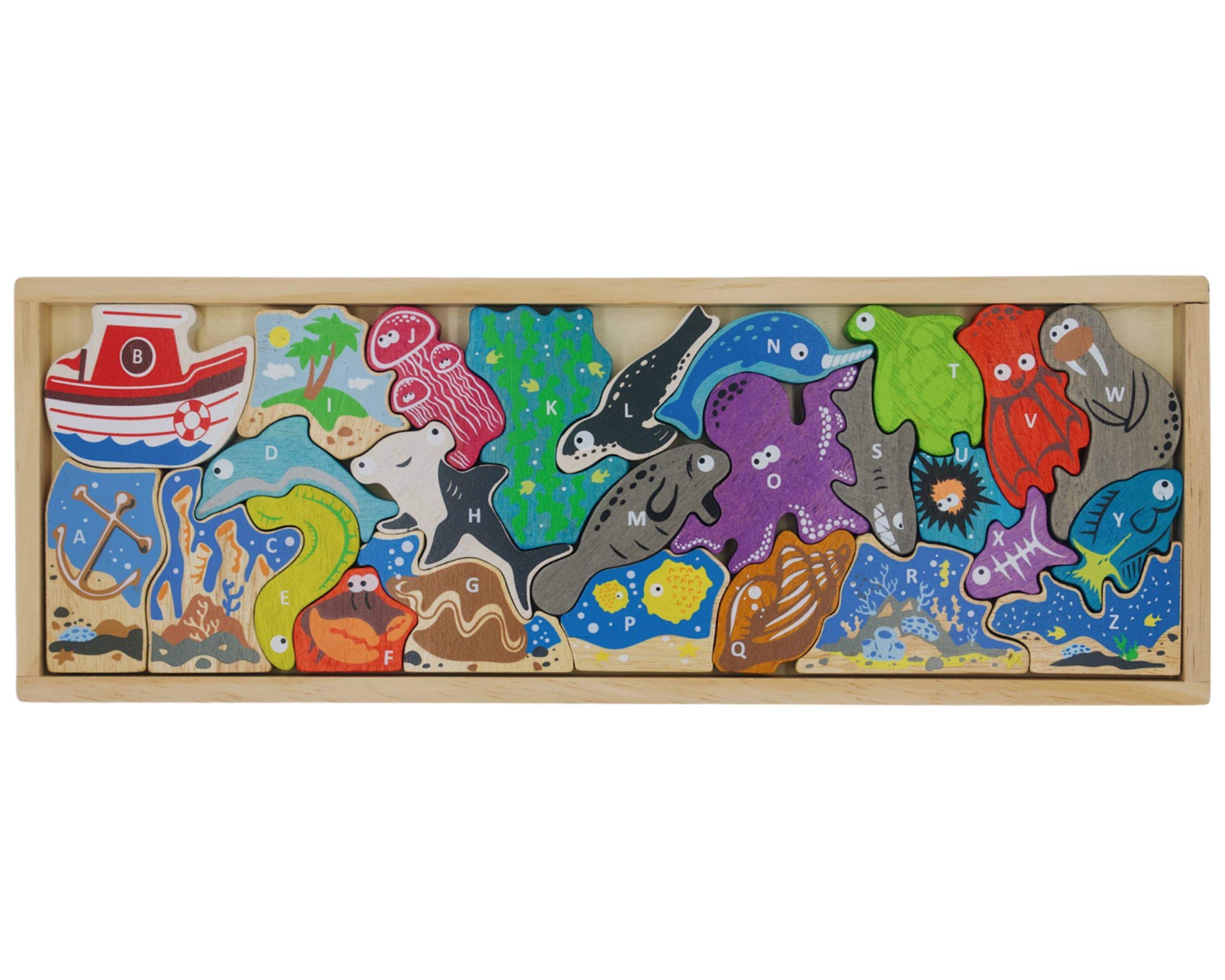 Ocean A to Z Puzzle & Playset、mySite、g9winljtr