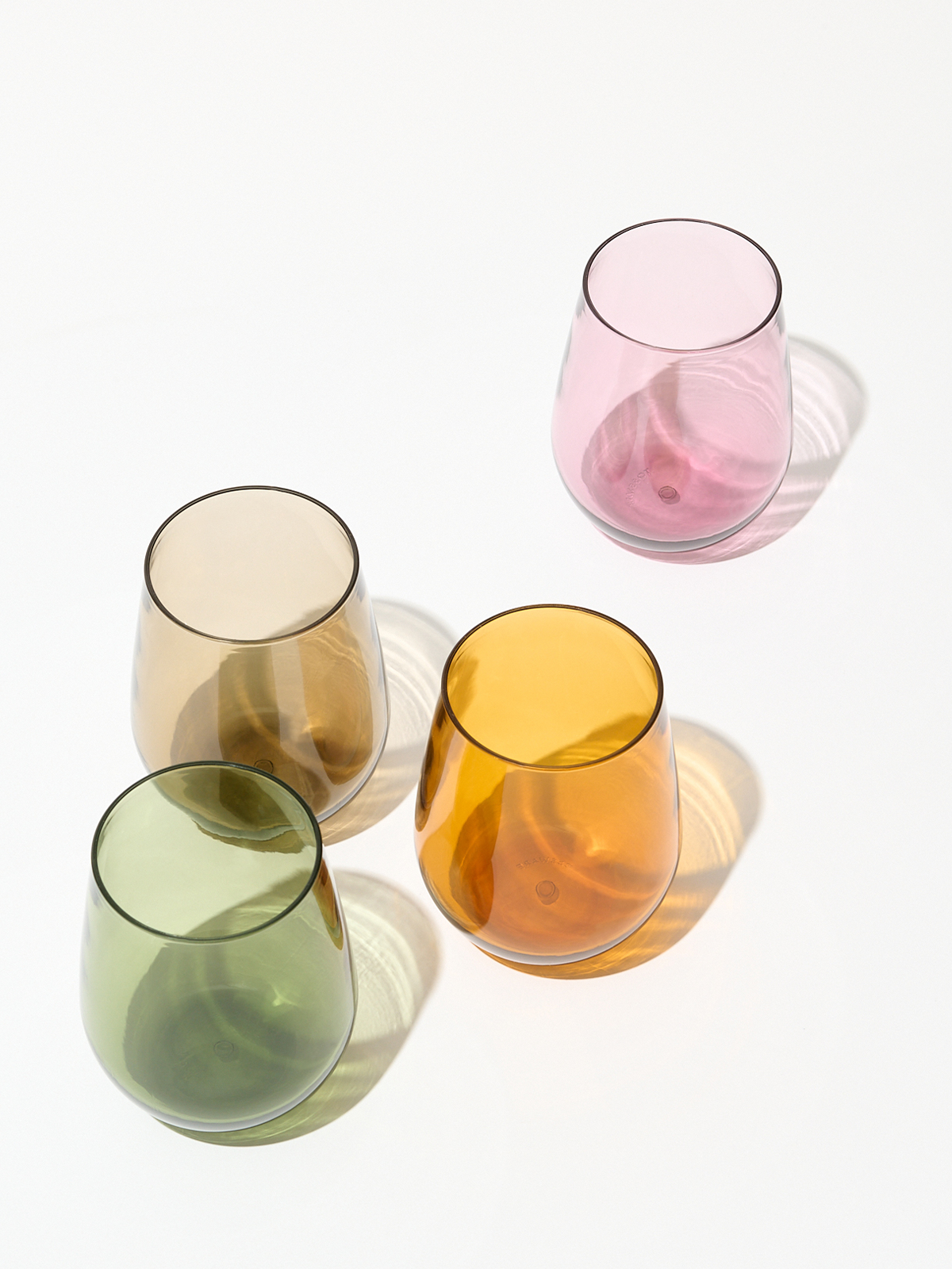 RESERVE 16oz Stemless Wine Color Series Tritan Copolyester Glass Moss、mySite、camillekostekn