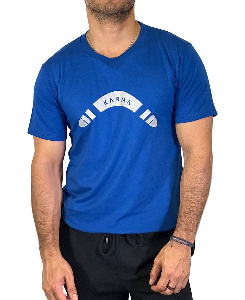 Men’s Karma Organic Cotton And Bamboo Blue T-Shirt, Made in USA、mySite、topwebapps