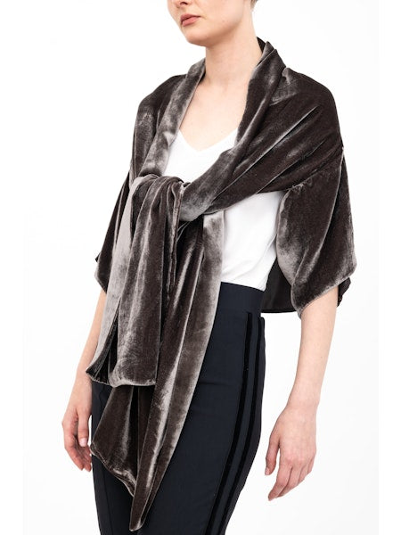 Elaine Kim Amari Shrug with Silk Contrast, Java - Final Sale、mySite、noshort
